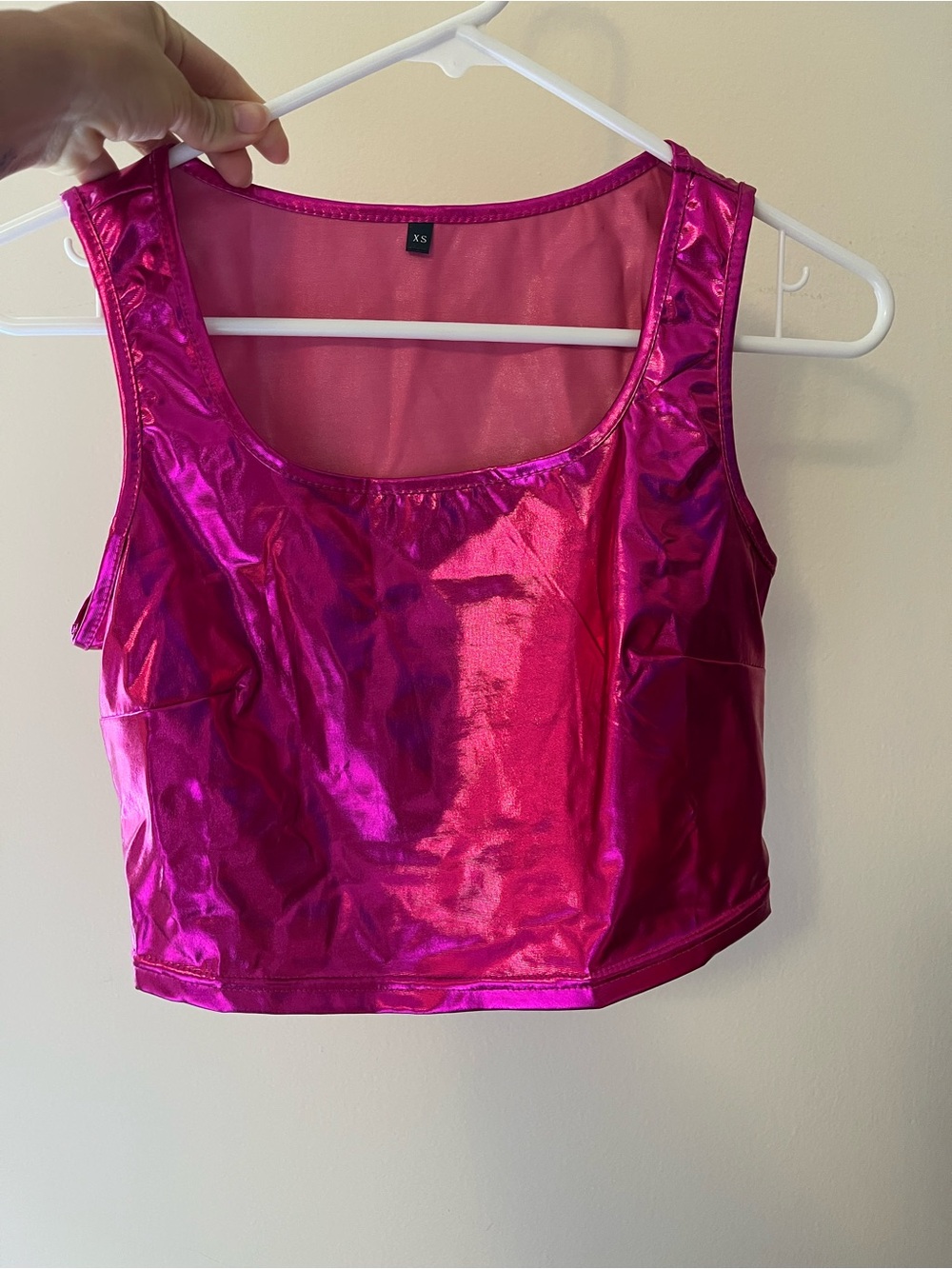 Crop metallic pink tank size XS